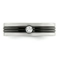 thumbnail image 4 of Edward Mirell Black Ti w/Grey Border .10ct Dia w/Sterling Silver Bezel Band, 4 of 5
