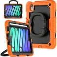 thumbnail image 2 of For iPad Mini 7th/6th Generation Case 8.3 inch 2024/2021, 360 Rotating Shockproof Cover with Stand, Handle, Shoulder Strap, Orange, 2 of 7