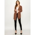 thumbnail image 5 of Made by Johnny Women's Drape Front Open Cardigan Long Sleeve Irregular Hem S-5XL Plus Size L RUST, 5 of 6
