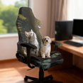 thumbnail image 2 of SCRAWLGOD Cat Butterfly Floral Print Gaming Chair Cover with Armrest Cushion, Soft Computer Chair Seat Cover Backrest Slipcovers Stretchable Rotating Desk Chair Seat Protectors, 2 of 7