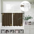 thumbnail image 5 of Kitchen Window Curtains Valance and Tier Set, Spring Yellow Daisy on Brown Rod Pocket Tier Curtain Valance Set, Abstract Botantical Light Filtering Cafe Curtains for Bedroom Living Room, 5 of 9