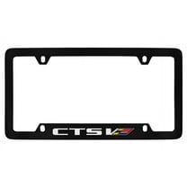 Cadillac CTS-V Black Coated Metal Bottom Engraved License Plate Frame Holder