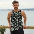thumbnail image 4 of Wukai Daisies Flowers Print Men’s Workout Tank Top Sleeveless Muscle T shirt Gym Running Fitness Tank Top-XX-Large, 4 of 7