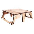 thumbnail image 1 of 2 In 1 Stable Folding Table Gift Outdoor Picnic Wood Storage Basket, 1 of 5