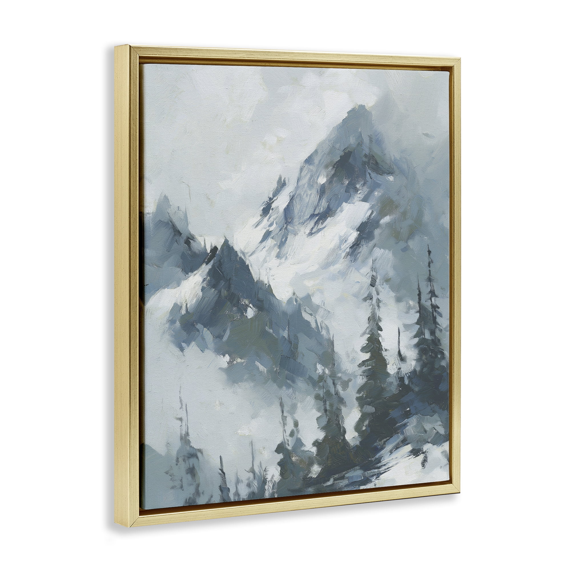Stupell Industries Frozen Majesty Mountains Gold Framed Floater Canvas Wall Art, design by Svetlana Aleynikova