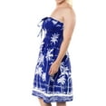 thumbnail image 3 of HAPPY BAY Women's Summer Boho Beach Backless Smocked Mini Swing Dress Tube Top Strapless Dresses for Women One Size Cobalt, Palm Tree, 3 of 5