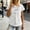 c01White, variant on Womens Summer Cotton Linen Tie Neck Bow Knot Tshirt Solid Casual Loose Short Sleeve Slit Hem Plus Size Tunic Blouse Top Yellow S