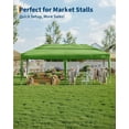 thumbnail image 3 of 20x10 Pop Up Canopy Tent Outdoor Canopy One-Person Set Up Heavy Duty Commercial Instant Tent Shelter, 6-Sidewall+Green, 3 of 7
