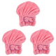 thumbnail image 1 of Gorro de secado de microfibra para el cabello con lazo para la cabeza, regalo para mujer, color rosa, 1 of 6