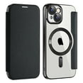 thumbnail image 2 of Cutyskin for iPhone 14 Plus Flip Wallet Case, Built-in Camera Lens Protector [Compatible with MagSafe] Plating Transparent Business PU Leather RFID Blocking Credit Card Slots Phone Case,Black, 2 of 7