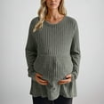thumbnail image 2 of Diufon Hauts de Maternité pour Femmes Doux à Manches Longues Tuniques de Grossesse Blouses Col Rond Chandail Tricoté à Rayures Haut, 2 of 7