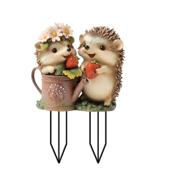 Spring And Summer Hedgehog Garden Ground Insertion 2D Flat Garden Pile Courtyard Decoration Ground Insertion