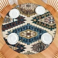 thumbnail image 2 of Boho Round Tablecloth Waterproof Oxford Fabric Elastic Hem Fits 45-52” Table, Great for Picnic, Backyard, and Family Dinners, 2 of 7