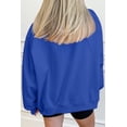 thumbnail image 6 of Women's Dark Blue Oversized Mock Neck Sweatshirt – Casual Fall Essential for Daily Wear, XL, 6 of 12