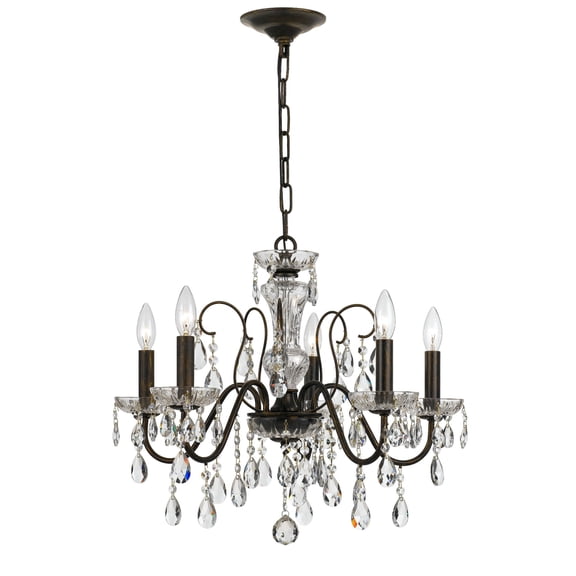 Butler 5 Light Spectra Crystal English Bronze Chandelier