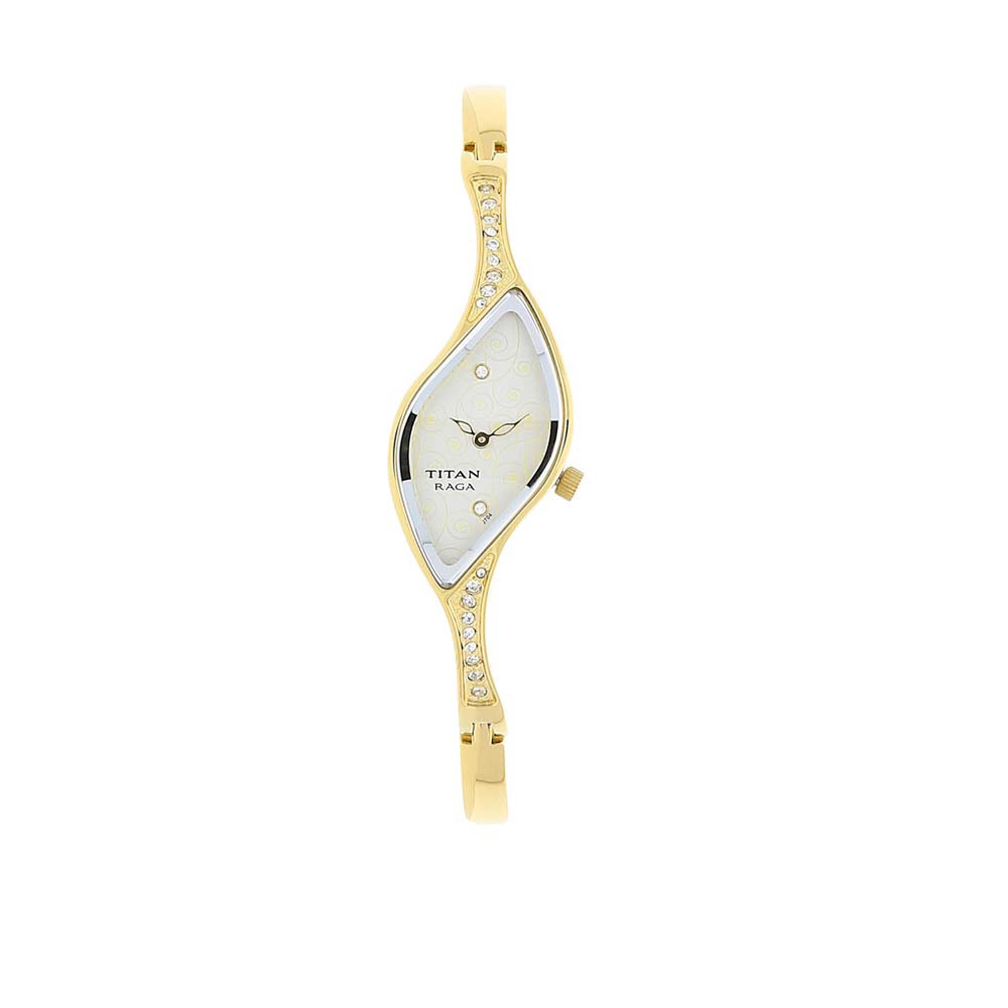 Titan Raga Women's Gold/White Dial Stainless Steel Band Watch