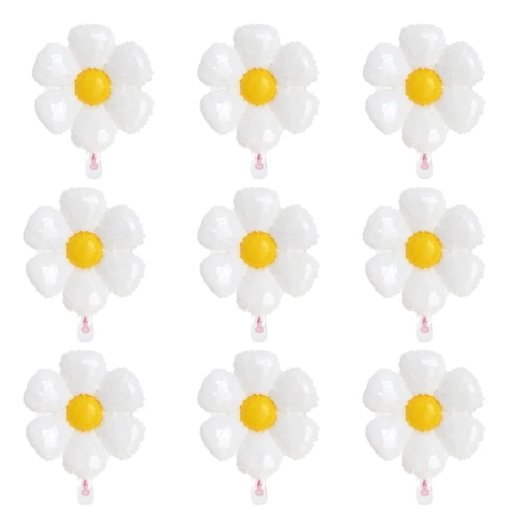 Globos GLASNES Daisy para decoración de fiesta, 10 unidades, color blanco y amarillo