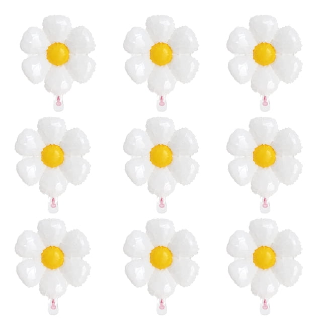 Globos GLASNES Daisy para decoración de fiesta, 10 unidades, color blanco y amarillo