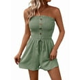 thumbnail image 3 of Combinaison Courte Imprimée Sans Bretelles pour Femmes, Tenue de Plage une Pièce Verte P, 3 of 8