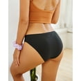 thumbnail image 2 of Ropa interior hipster sin costuras FINETOO para mujer, paquete de 6, color negro, 2 of 7