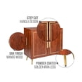 thumbnail image 4 of 36 Inch Modern 2 Door Wooden Sideboard Buffet Cabinet with Metal Handles, Splayed Legs, Gold, Oak Brown, 4 of 7