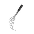 thumbnail image 3 of figatia Gardening Hand Rake Grass Rake 5 Tines with Ergonomic Handle Stainless Steel Rake Small Leaf Rake for Planting Soil Loosening Handle length 17cm, 3 of 8