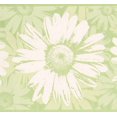 thumbnail image 1 of Abstract Green White Flowers Wide Wallpaper Border Paint by Design, Roll 15' x 9.5'', 1 of 3