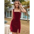 thumbnail image 3 of Gothic Dress Vintage Plus Size Goth Dresses for Women Romantic Casual Clothes Fashion Dress Wine Red S, 3 of 7