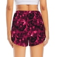 thumbnail image 2 of Lsque Burgundy Tie Dye Printed Women's Running Shorts with Liner Pockets,Elastic Quick Dry Workout Athletic Gym Yoga Shorts,Womens High Waist Shorts-X-Large, 2 of 9