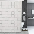 thumbnail image 4 of Thicken Shower Bath Curtain Waterproof Bathroom Curtain + Hanging Hooks Black and White Grid, 4 of 8