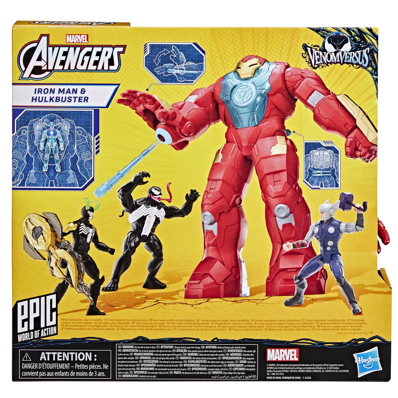 Marvel Avengers VenomVersus Epic World of Action 4” Iron Man & Hulkbuster Figure Set, 4+