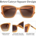 thumbnail image 4 of FEISEDY Trendy Polarized Women Sunglasses, Retro Womens Square Cat Eye Sun Glasses B4134, 4 of 14