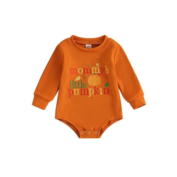 Infant Baby Girl Boy Halloween Romper Pumpkin Onesie Long Sleeve Bodysuit Unisex Family Costumes Fall Winter Outfit