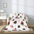 thumbnail image 2 of Throw Blanket for Couch Sofa and Bed, Cute Chocolate Strawberry Super Soft Plush Throw Blanket, Fuzzy Cuteness Comfy Warm Washable Flannel Blanket & Throws for All Season 40"x30", 2 of 5
