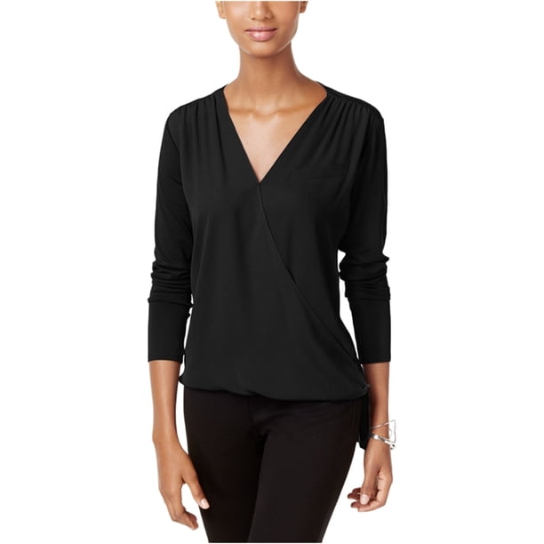 Blusa de punto con envoltura sintética Vince Camuto para mujer negro mediano