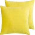thumbnail image 4 of Decorative Throw Pillow Covers, Soft Square Cushion Case Home Decor for Living Room Couch Bed Sofa, Set of 2 Pack, Yellow, 4 of 7