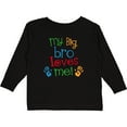 thumbnail image 3 of Inktastic My Big Bro Loves Me Little Brother Sister Boys or Girls Long Sleeve Toddler T-Shirt, 3 of 5