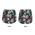 thumbnail image 5 of Lsque Colorful Flowers Printed Women's Running Shorts with Liner Pockets,Elastic Quick Dry Workout Athletic Gym Yoga Shorts,Womens High Waist Shorts-Medium, 5 of 9