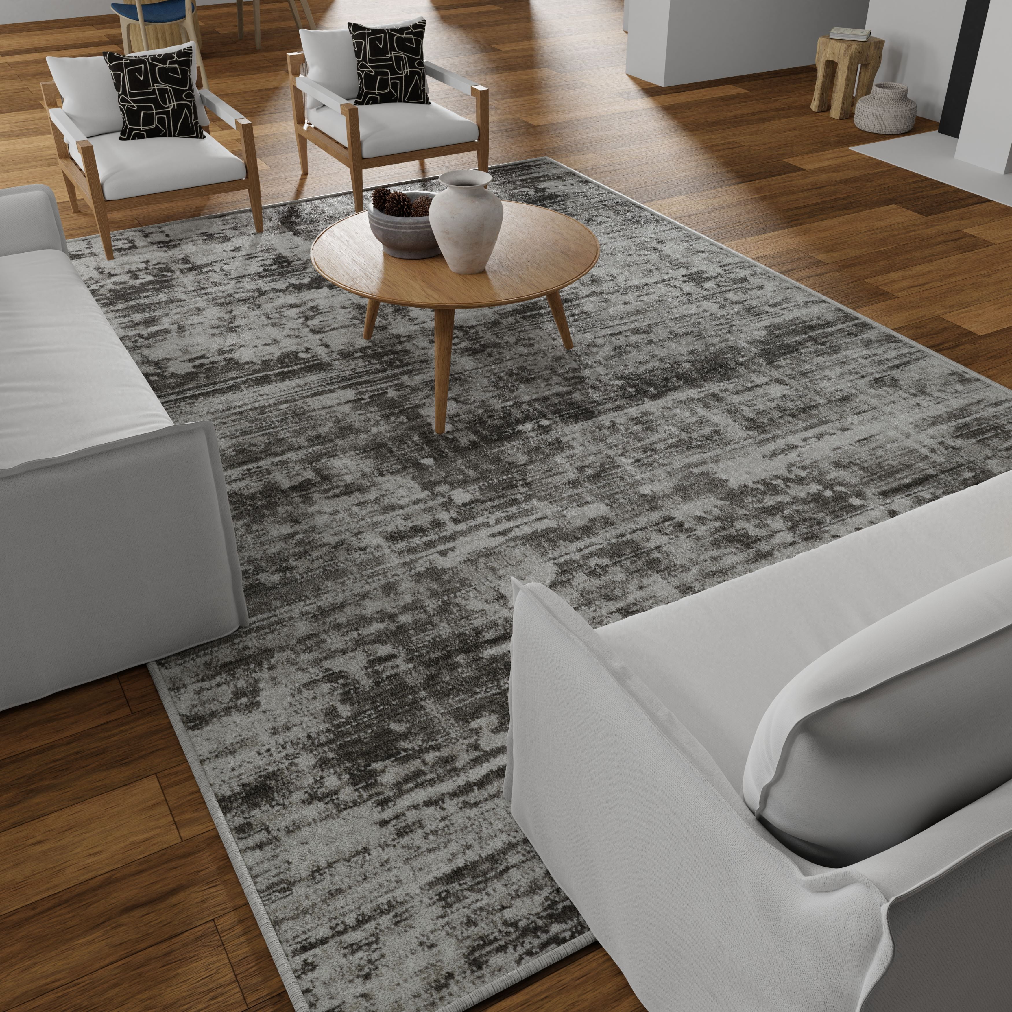 Loomaknoti Rhane Akason 5' x 7' Gray Abstract Indoor Area Rug
