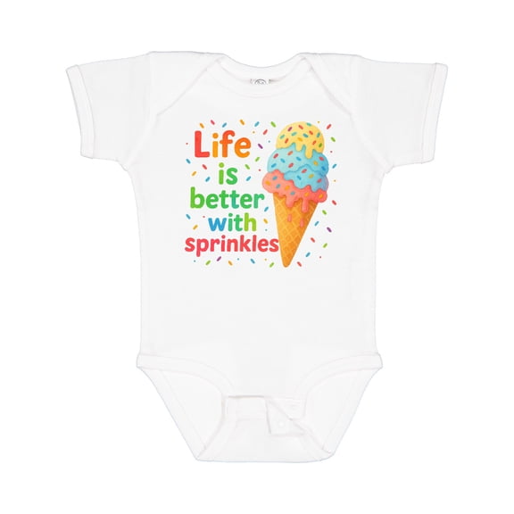 Inktastic Life is Better with Sprinkles Ice Cream Lover Boys or Girls Baby Bodysuit