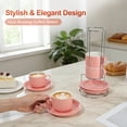 thumbnail image 4 of Unique Bargains 8 Ounce Cappuccino Cups Set of 4 Stackable Cappuccino Mugs Includes Display Stand Cups Saucers and Spoons for Machines & Home Use Pink Silver Tone, 4 of 7