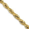 thumbnail image 1 of Diamond2Deal 10K Yellow Gold 3 mm Semi-Solid Rope Chain Necklace for Women 16", 1 of 7