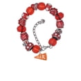 thumbnail image 2 of Delight Jewelry Acrylic 3/4" Orange Cheer Megaphone Red Paw Print Bead Bracelet, 7"+2", 2 of 4