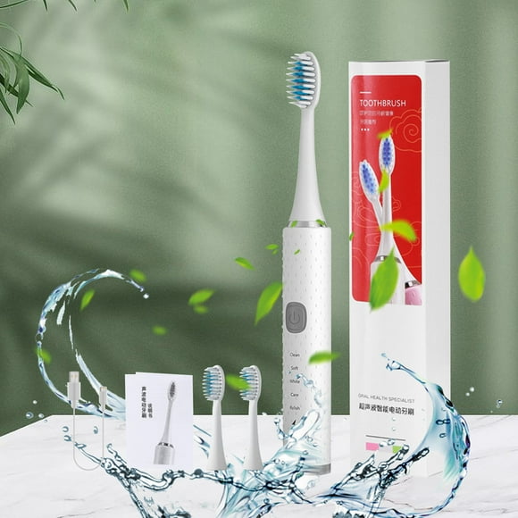 Electrodomésticos Cepillo de dientes - Bajo ruido - Portátil - Temporizador inteligente Cepillo de dientes IPX7 Cepillo de dientes de agua Vibración Cepillos de dientes eléctricos