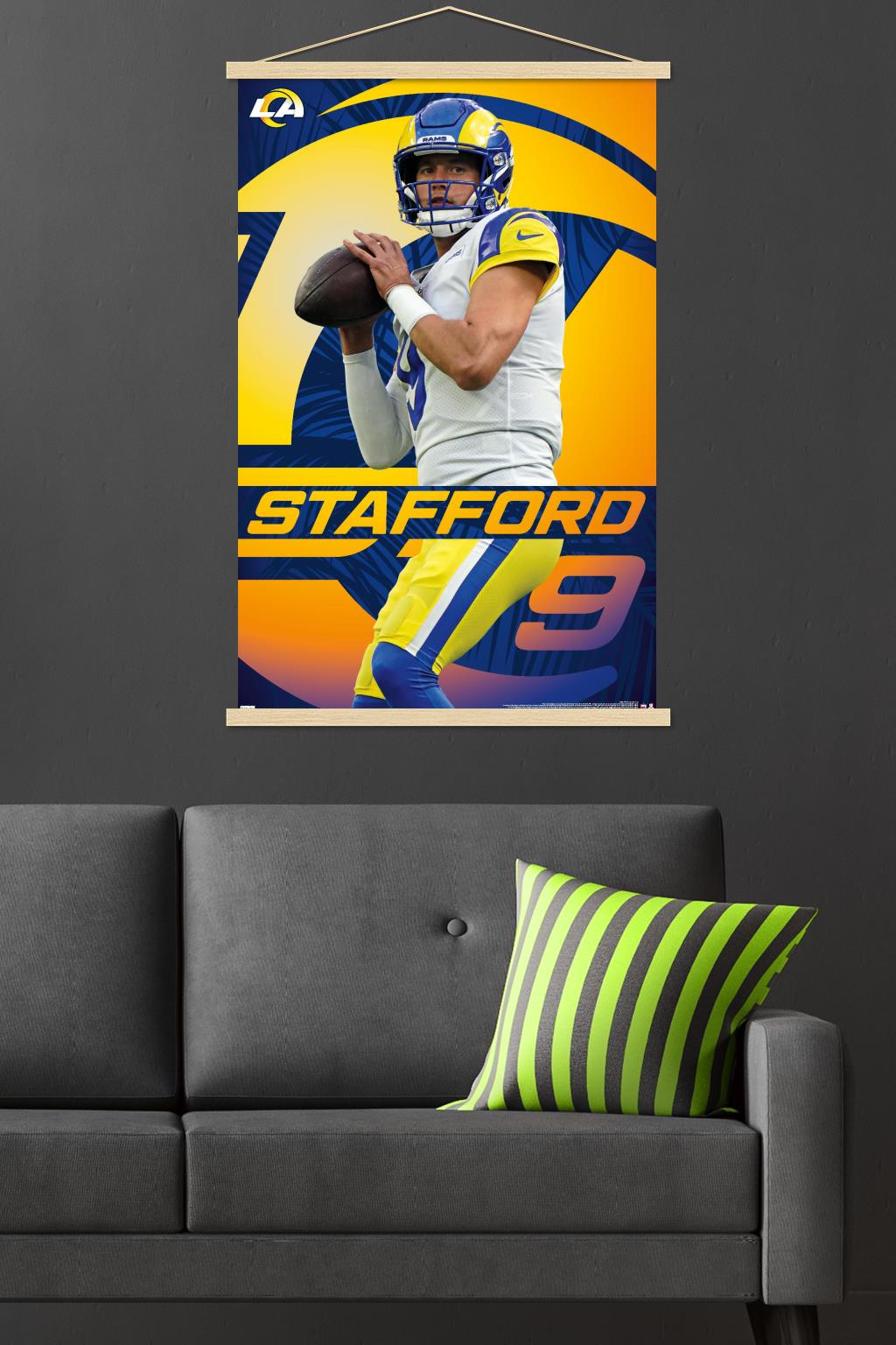 NFL Los Angeles Rams - Matthew Stafford 21 Wall Poster with Magnetic Frame, 22.375" x 34"