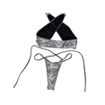 thumbnail image 3 of ZAXARRA Femmes Bikini Deux Pièces Costume Snakeskin Cross Licol Tops + String, 3 of 5