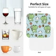 thumbnail image 6 of Yiaed Cute Floral Frog Print Leather Coasters for Drinks - Cup Coasters Coffee Table Kitchen Table Bar, Home & Office Gifts Handmade Drink Coasters-Square, 6 of 6