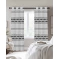 thumbnail image 2 of Blackout Curtains for Bedroom, Black White Modern Geometric Room Darkening Window Drapes for Living Room, Abstract Art Aesthetics Thermal Insulated Grommet Curtains, 52x54 inch, 2 Panels, 2 of 9