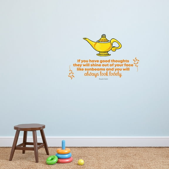 Look Lovely Magic Lamp Life Quote Cartoon Quotes Decors Wall Sticker Art Design Decal for Girls Boys Kids Room Bedroom Nursery Kindergarten Home Decor Stickers Wall Art Vinyl Decoration (12x20 inch)