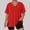 Red, variant on FDGIU ‌‌‌‌‌‌Plus Size Tunic Tops for Women - V-Neck Short Sleeve Loose Fit Casual Blouse for Summer & Fall Wear